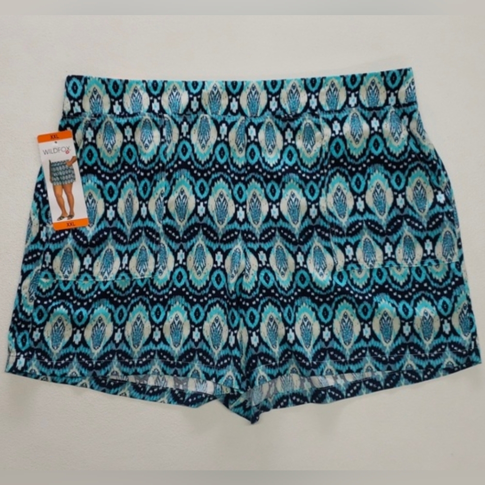 Wildfox Women's Relaxed Fit Pull-On Shorts Blue Size XXL